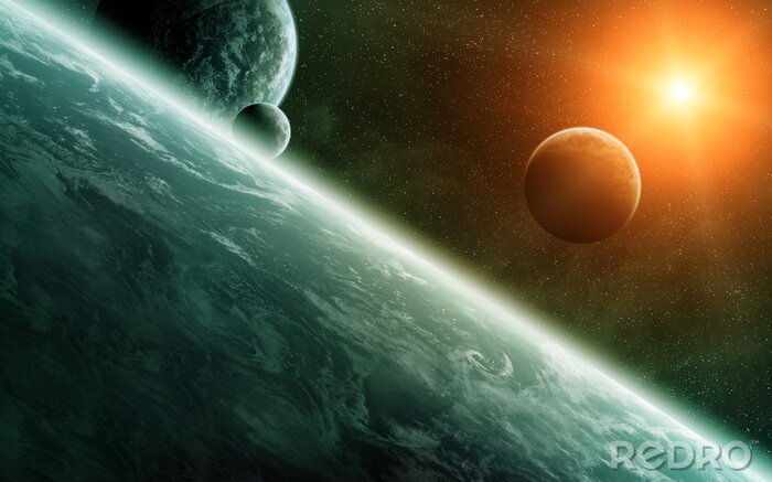 Papier peint  Système planétaire et le soleil
