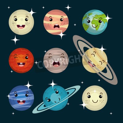 Papier peint  Système solaire 3D design