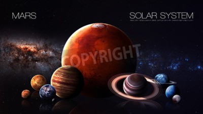 Papier peint  Système solaire avec Mars au centre