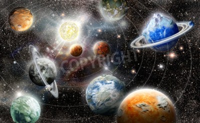 Papier peint  Système solaire dans l'espace
