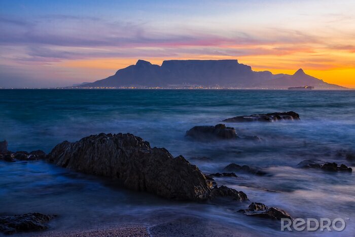 Papier peint  Table Mountain coucher du soleil