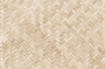 Papier peint  Tapis en bambou tissé beige