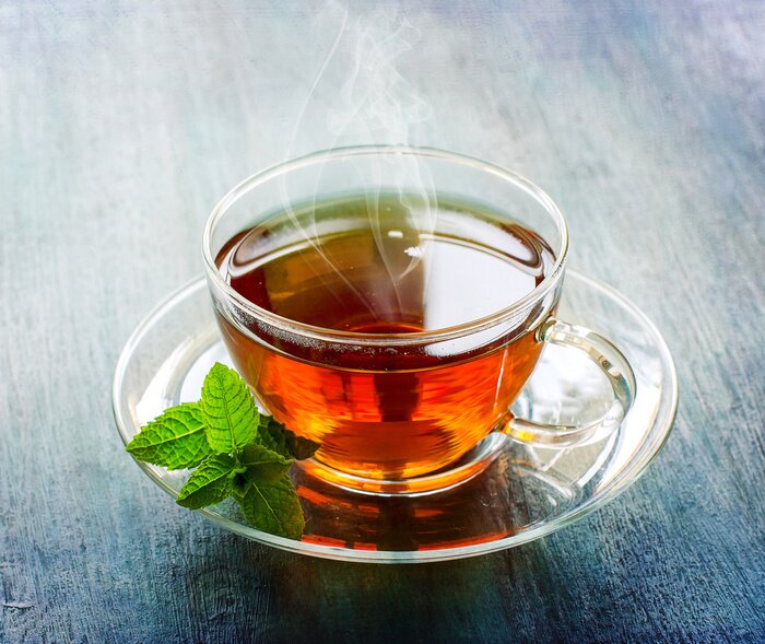 Papier peint  Tasse avec du thé et de la menthe