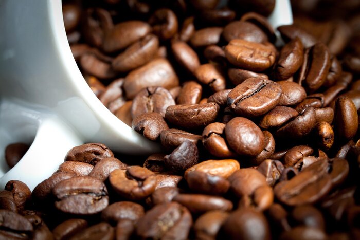 Papier peint  Tasse et grains de café