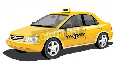Papier peint  Taxi jaune style pictural