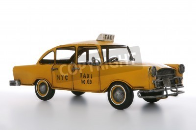 Papier peint  Taxi modèle sur fond blanc