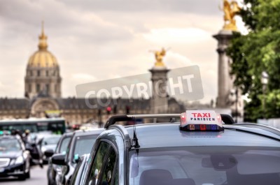 Papier peint  Taxi parisien embouteillage