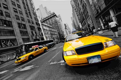 Taxis dans la rue 3D
