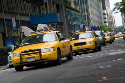 Papier peint  Taxis dans une rue large