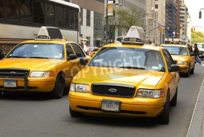 Papier peint  Taxis jaunes dans une rue à New York