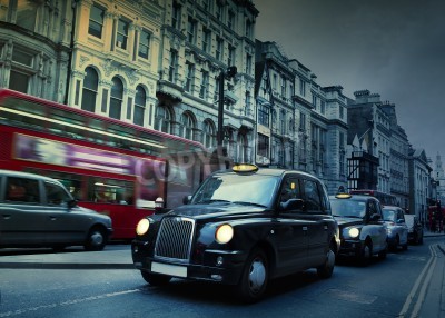 Papier peint  Taxis londoniens voitures noires