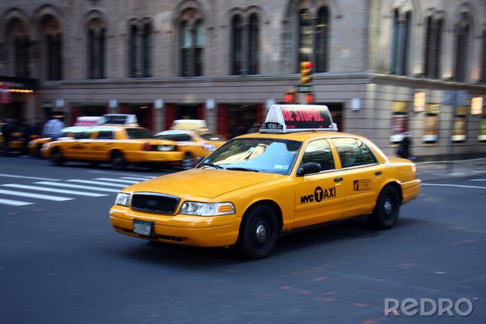 Papier peint  Taxis new-yorkais dans un carrefour