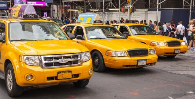 Papier peint  Taxis new-yorkais devant les feux