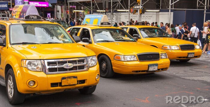 Papier peint  Taxis new-yorkais devant les feux