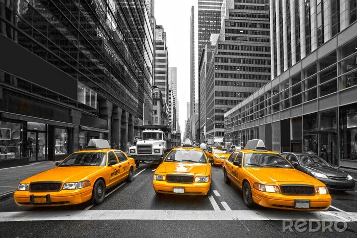 Papier peint  Taxis new-yorkais jaunes dans la rue
