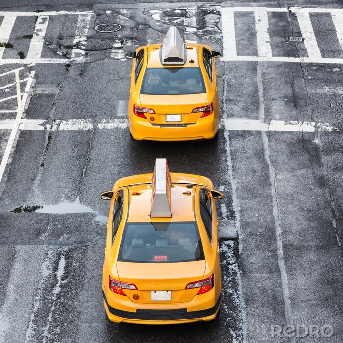 Papier peint  Taxis new-yorkais vue aérienne