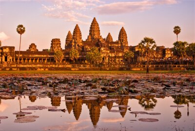Temple d'Angkor Vat au coucher du soleil, Siem Reap, Cambodge.