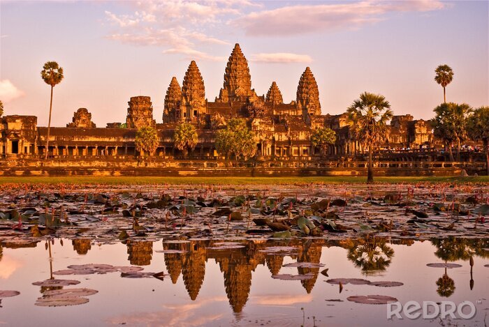 Papier peint  Temple d'Angkor Vat au coucher du soleil, Siem Reap, Cambodge.