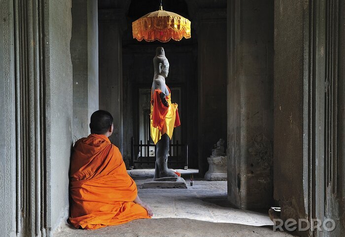Papier peint  Temps Cambodge Angkor Vat à prier
