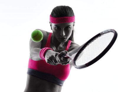 Tennis 3d femme avec une raquette