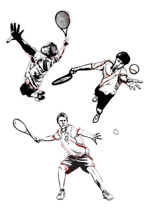 Papier peint  Tennis joueurs croquis