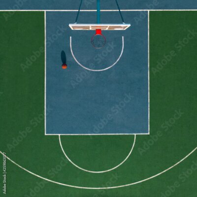 Papier peint  Terrain de basket-ball vert