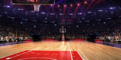 Papier peint  Terrain de basket éclairé