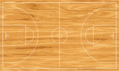 Papier peint  Terrain de basketball en bois