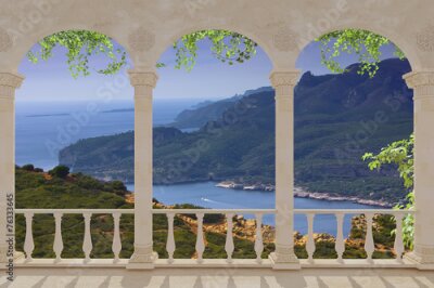 Papier peint  Terrasse avec un paysage