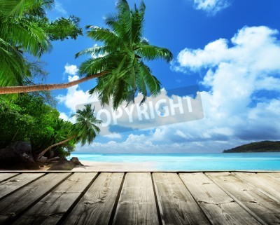 Papier peint  Terrasse en bois et les tropiques