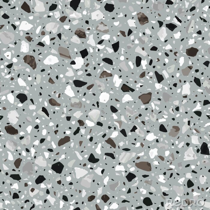 Papier peint  Terrazzo noir et blanc