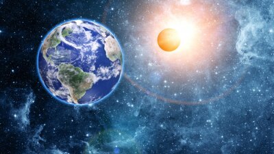 Papier peint  Terre et la Lune