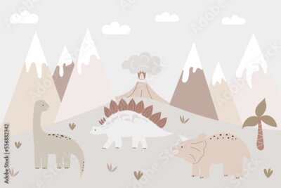 Papier peint  Terre préhistorique des dinosaures