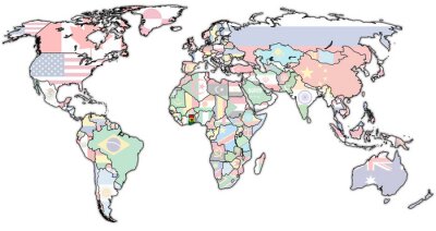 Papier peint  Territoire ghana sur la carte du monde