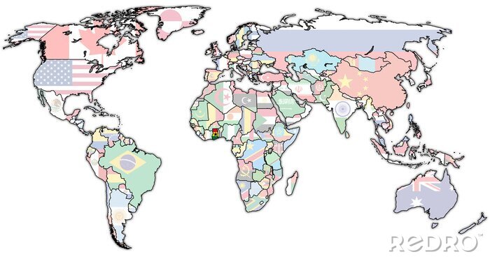 Papier peint  Territoire ghana sur la carte du monde