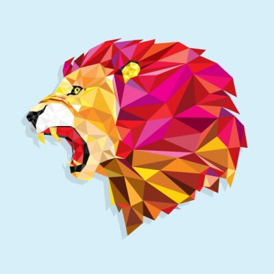 Tête de lion géométrique Lions en couleur