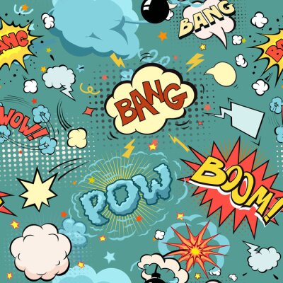 Papier peint  Texte et bulles façon bande dessinée