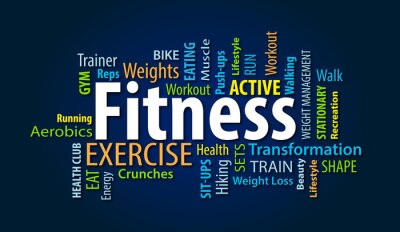 Papier peint  Textes évoquant des exercices de fitness