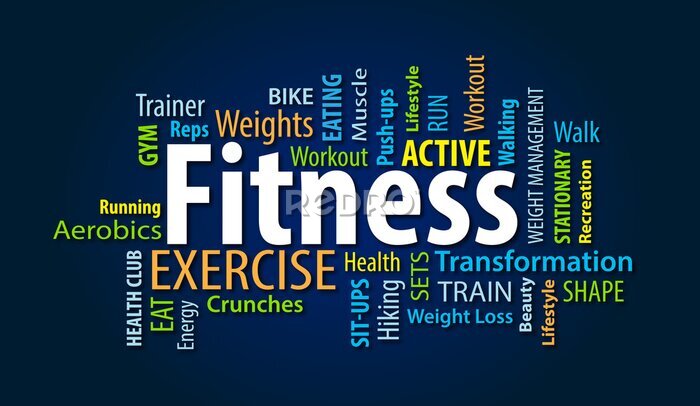 Papier peint  Textes évoquant des exercices de fitness