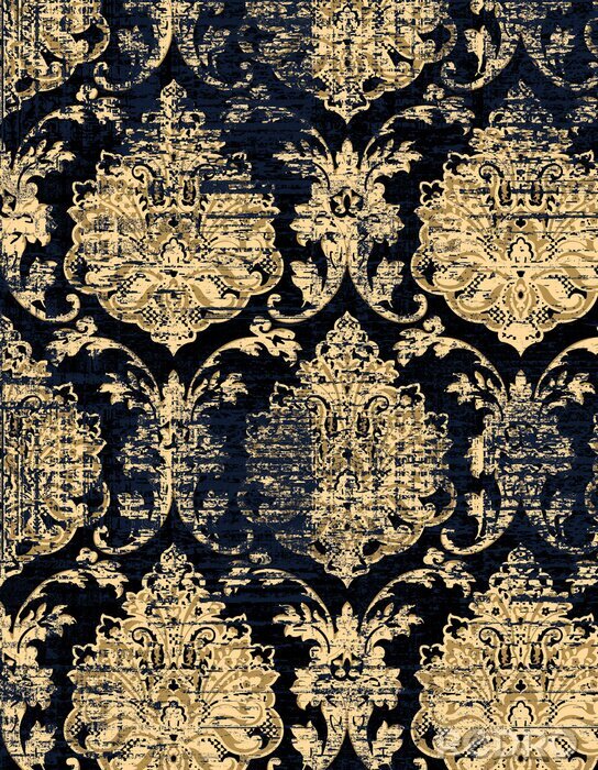 Papier peint  Texture abstraite très détaillée ou fond damassé de grunge. Pour la texture de l'art, et le cadre de papier ou bordure vintage, damassé moderne pour tapis, tapis, écharpe, presse-papiers, châle