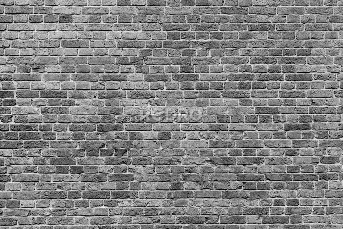Papier peint  Texture d'un mur de briques noir et blanc