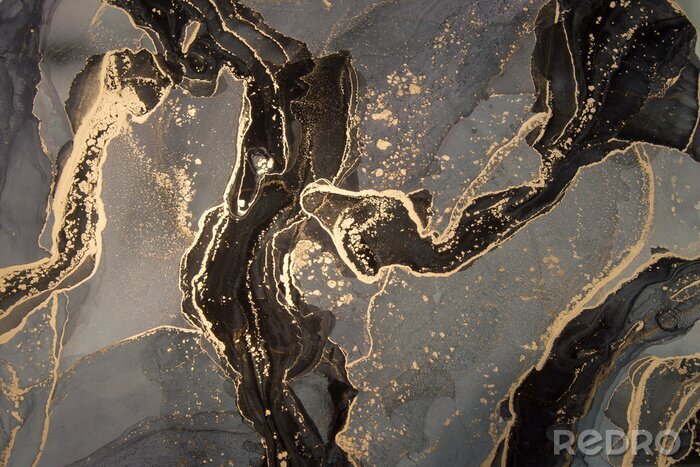 Papier peint  Texture de marbre abstraite luxueuse avec des touches dorées