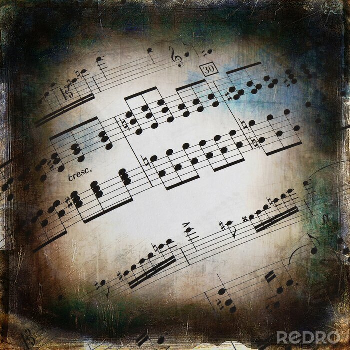 Papier peint  Texture de papier grunge avec musique