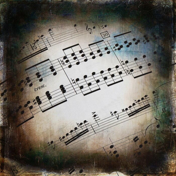 Papier peint  Texture de papier grunge avec musique