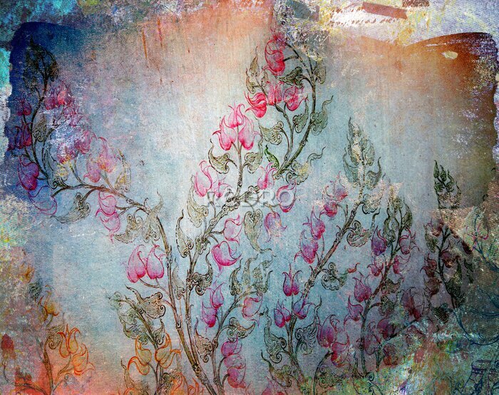 Papier peint  Texture décorative avec des fleurs
