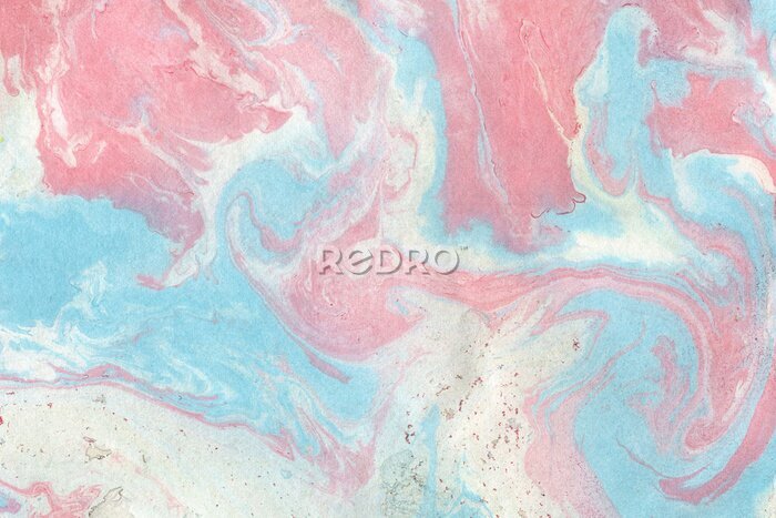 Papier peint  Texture marbrée couleur rose et bleue