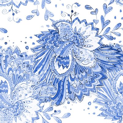 Texture sans soudure monochrome avec motif magique. la peinture à l'aquarelle