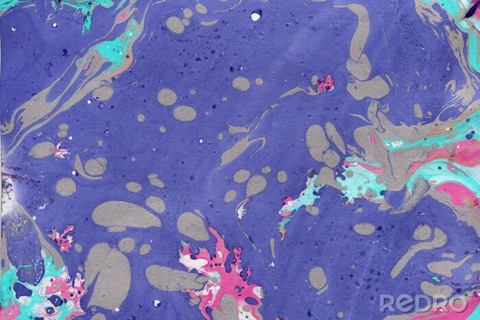 Papier peint  Textures de papier d'encre de marbre coloré sur fond blanc. Dessin organique abstrait chaotique.