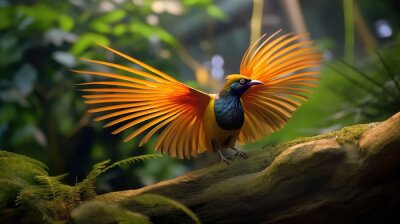 Papier peint  The Beauty of the bird of paradise. Generative Ai