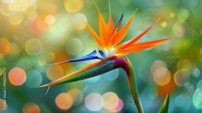 Papier peint  The exotic beauty of the bird of paradise flower captivates with its unique shape.